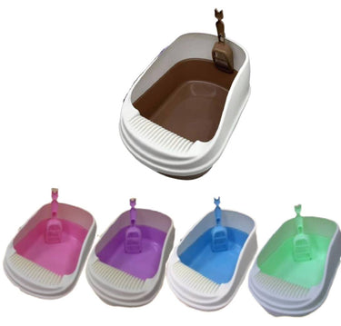 Cat Litter Box with Scoop 49.5 x 34 x 22.5 - brown